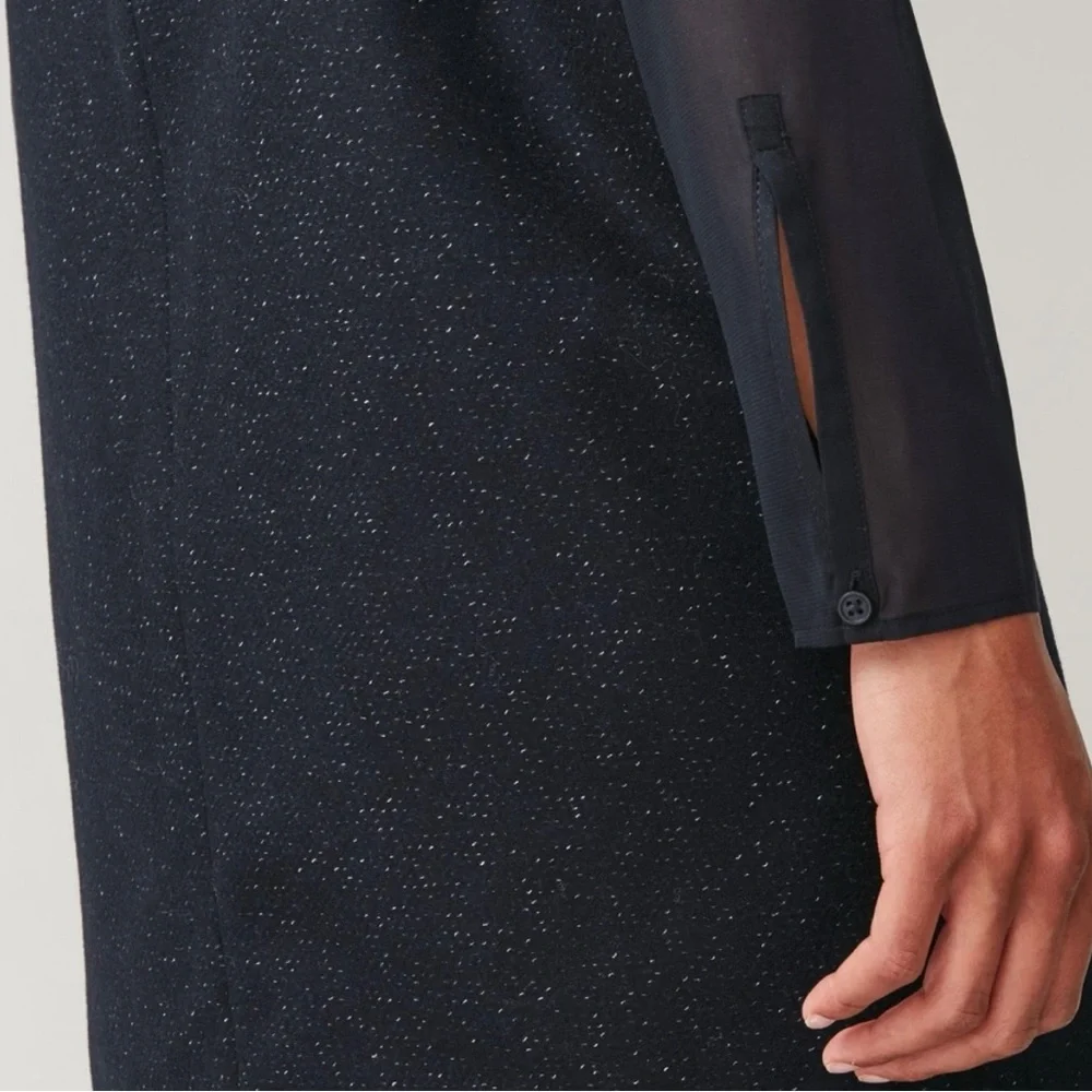 COS Black Long Sleeve Dress with Sheer Detail - Picture 11 of 13